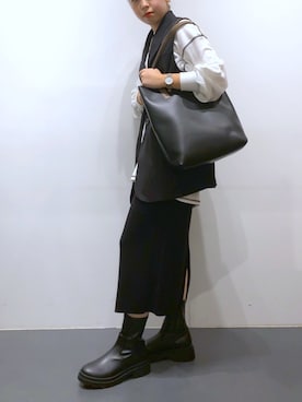 「LAKOLE（ラコレ）のアイテム（ブーツ）」を使った、meiiiさん（レディース・157cm）の秋コーディネート