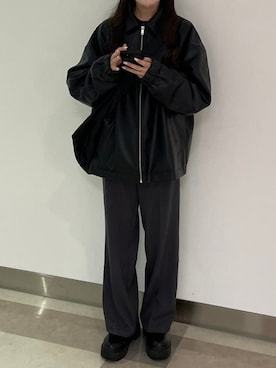 「リラックスコーデ」｜「アイテム（ブルゾン）」を使った、nanaさん（レディース・153cm）の冬コーディネート