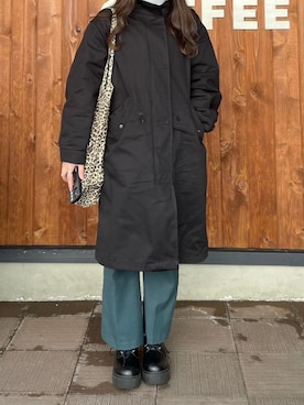 「GU（ジーユー）のアイテム（ミリタリージャケット）」を使った、nanaさん（レディース・153cm）の冬コーディネート