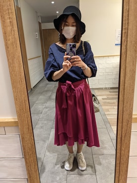 「ZAKKA-BOX（ザッカボックス）のアイテム」を使った、柚子林檎さん（レディース・158cm）の春コーディネート