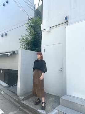 「AKIKOAOKI（アキコアオキ）のアイテム」を使った、kaho miyaoさん（レディース・159cm）の春コーディネート