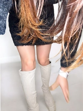 「GYDA（ジェイダ）のアイテム」を使った、小梅さん（レディース・152cm）の冬コーディネート