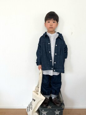 「BREEZE（ブリーズ）のアイテム（ブルゾン）」を使った、kotaさん（キッズ・100cm）の春コーディネート