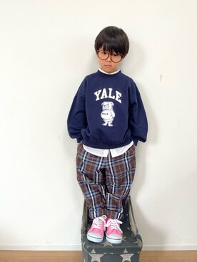 「チェッカーず2022」｜kotaさん（キッズ・100cm）の秋コーディネート