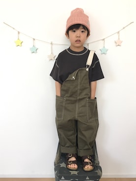 「ステッチ」｜「アイテム（オールインワン・サロペット）」を使った、kotaさん（キッズ・100cm）の夏コーディネート