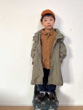 「ミニタリー」｜「アイテム（ジャケット/アウター）」を使った、kotaさん（キッズ・100cm）の秋コーディネート