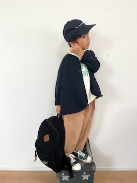 「devirock（デビロック）のアイテム（バッグ）」を使った、kotaさん（キッズ・100cm）の秋コーディネート