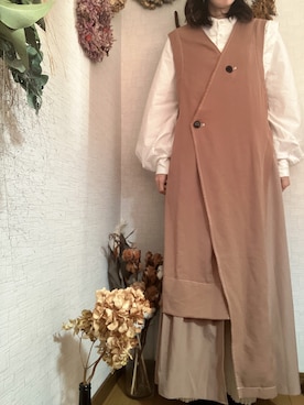 「OSMOSIS（オズモーシス）のアイテム（その他アウター）」を使った、na*さん（レディース・154cm）の秋コーディネート