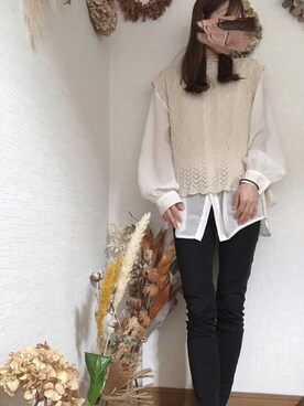「GRL（グレイル）のストレッチスキニーパンツ（その他パンツ）」を使った、na*さん（レディース・154cm）の秋コーディネート