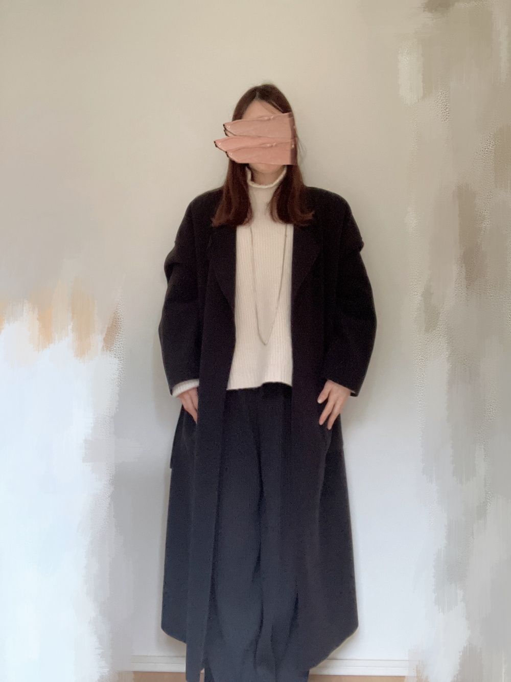 cachec アニュアンスダブルフェイスロングガウンコート中村麻美 cachec