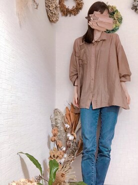 「chocomee（チョコミー）のアイテム（シャツ/ブラウス）」を使った、na*さん（レディース・154cm）の夏コーディネート