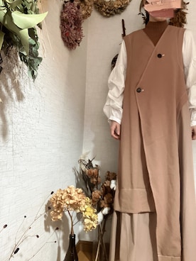「OSMOSIS（オズモーシス）のアイテム（その他アウター）」を使った、na*さん（レディース・154cm）の秋コーディネート