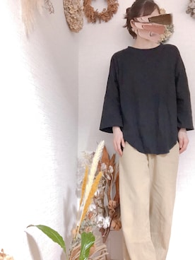 「chocomee（チョコミー）のアイテム（Tシャツ/カットソー）」を使った、na*さん（レディース・154cm）の夏コーディネート