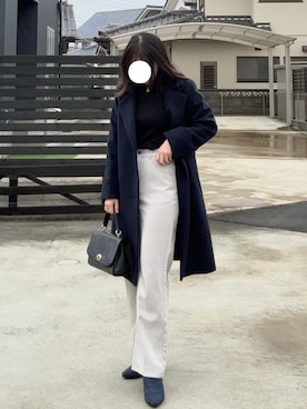 「AMERICAN HOLIC（アメリカンホリック）のアイテム（ニット/セーター、ブラック系）」を使った、kaori さん（レディース・162cm）の秋コーディネート