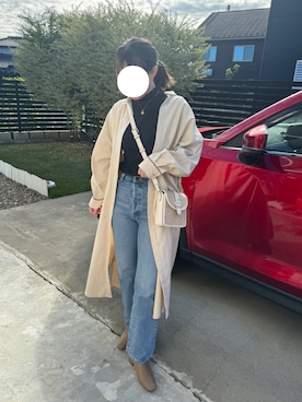 「Levi's（リーバイス）のアイテム（デニムパンツ、ブルー系）」を使った、kaori さん（レディース・162cm）の秋コーディネート