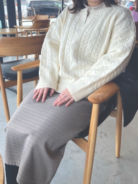 「しまむら（シマムラ）のアイテム（ステンカラーコート）」を使った、Ochica【しばらくお休み】さん（レディース・147cm）の冬コーディネート