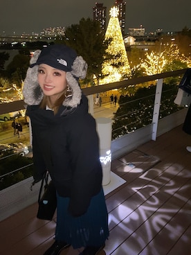 「northface」｜「アイテム（帽子）」を使った、もえぴーさん（レディース・157cm）の冬コーディネート