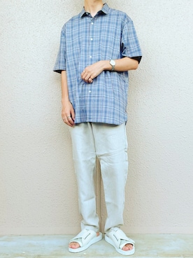 「Steven Alan（スティーブンアラン）のアイテム（サンダル）」を使った、oryuryusanさん（メンズ・170cm）の夏コーディネート