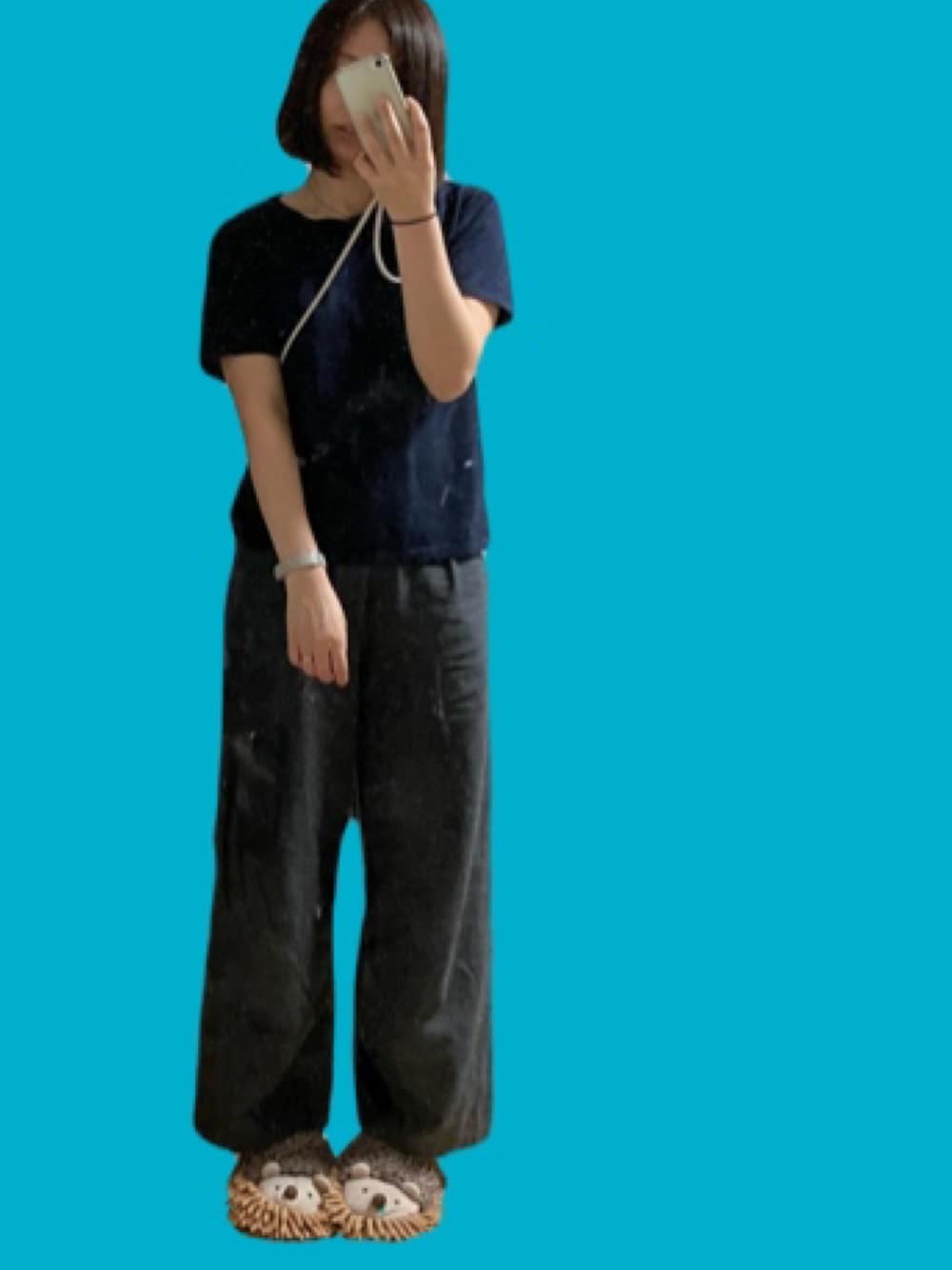「不明のアイテム（Tシャツ/カットソー、ブルー系）」を使った、ちぃさん（レディース・162cm）の春コーディネートの1枚目の写真