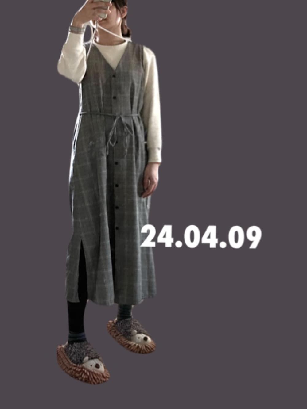 「UNIQLOのアイテム（トップス、ホワイト系）」を使った、ちぃさん（レディース・162cm）の春コーディネートの1枚目の写真