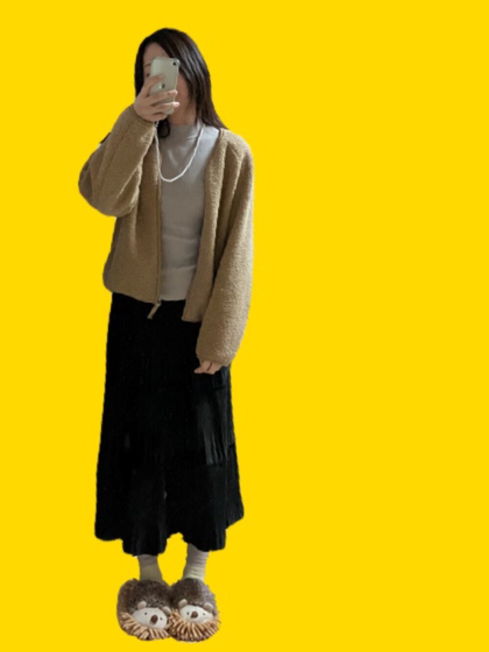 「Dazyのアイテム（ニット/セーター、グレー系）」を使った、ちぃさん（レディース・162cm）の春コーディネートの1枚目の写真