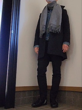「ジージャン」｜「アイテム（その他アウター）」を使った、おむらいすさん（メンズ・178cm）の冬コーディネート