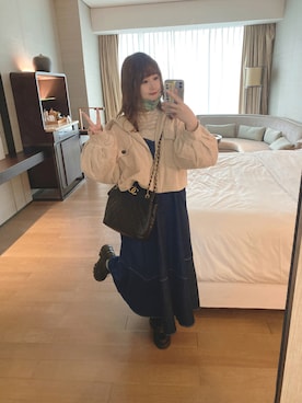 「日系极简」｜「アイテム（ブーツ）」を使った、Chrissie  Yuenさん（レディース・158cm）の秋コーディネート