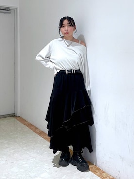 「PAGEBOY（ページボーイ）のハートマンテルネックレス3（ネックレス）」を使った、おつゆさん（レディース・158cm）の秋コーディネート