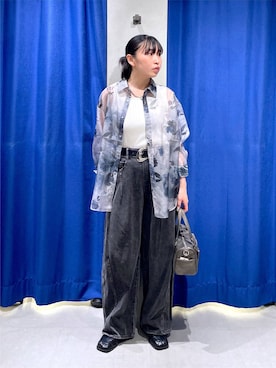 「PAGEBOY（ページボーイ）の【2WAY仕様】スタッズミニボストンバッグ（ショルダーバッグ、その他）」を使った、おつゆさん（レディース・158cm）の夏コーディネート