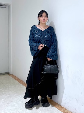 「PAGEBOY（ページボーイ）のハートマンテルネックレス3（ネックレス）」を使った、おつゆさん（レディース・158cm）の秋コーディネート