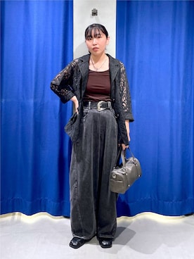 「PAGEBOY（ページボーイ）の【2WAY仕様】スタッズミニボストンバッグ（ショルダーバッグ、その他）」を使った、おつゆさん（レディース・158cm）の夏コーディネート