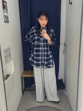 「PAGEBOY（ページボーイ）のサイドタックルーズウラケパンツ/イージーパンツ【4color・2size】（スウェットパンツ）」を使った、おつゆさん（レディース・157cm）の秋コーディネート