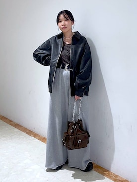 「アイテム（ジャケット/アウター）」を使った、おつゆさん（レディース・157cm）の秋コーディネート