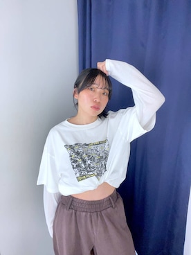 「アイテム（スウェットパンツ）」を使った、おつゆさん（レディース・157cm・20代）の夏コーディネート