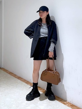 「アイテム（キャップ）」を使った、おつゆさん（レディース・157cm・20代）の夏コーディネート