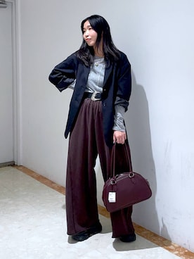 「アイテム（スウェットパンツ）」を使った、おつゆさん（レディース・157cm・20代）の秋コーディネート
