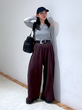 「アイテム（スウェットパンツ）」を使った、おつゆさん（レディース・157cm・20代）の秋コーディネート