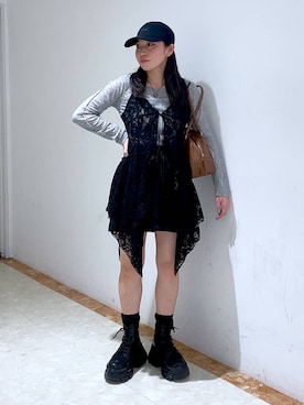 「PBLIM（ページボーイリム）のアイテム（キャップ）」を使った、おつゆさん（レディース・157cm）の秋コーディネート