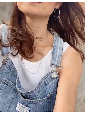 「Levi's（リーバイス）のアイテム（サロペット/オーバーオール）」を使った、mikiさん（レディース・168cm）の夏コーディネート