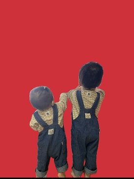 「アイテム（オールインワン・サロペット）」を使った、sunさん（キッズ・90cm）の秋コーディネート