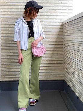 「Honeys（ハニーズ）のアイテム（スラックス）」を使った、chami＊さん（レディース・148cm）の夏コーディネート