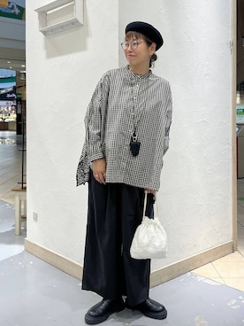 「studio CLIP（スタディオクリップ）のアイテム（その他パンツ）」を使った、mocoさん（レディース・165cm）の秋コーディネート