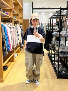 「アイテム（帽子）」を使った、mocoさん（レディース・165cm・30代）の夏コーディネート