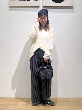 「BAYFLOW（ベイフロー）のアイテム（帽子）」を使った、mocoさん（レディース・165cm）の秋コーディネート