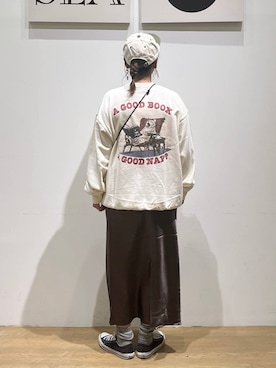 「アイテム（帽子）」を使った、mocoさん（レディース・165cm・30代）の秋コーディネート