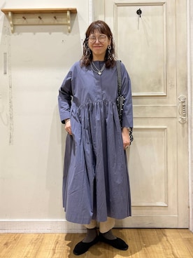 「BAYFLOW（ベイフロー）のビッグハート2連ネックレス（ネックレス、グレー系）」を使った、mocoさん（レディース・165cm）の春コーディネート