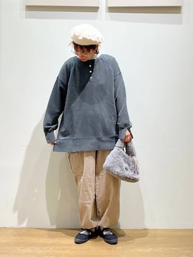 「アイテム（帽子）」を使った、mocoさん（レディース・165cm・30代）の秋コーディネート