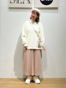 「アイテム（帽子）」を使った、mocoさん（レディース・165cm・30代）の秋コーディネート