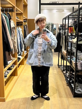 「アイテム（帽子）」を使った、mocoさん（レディース・165cm・30代）の秋コーディネート