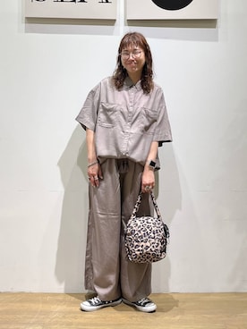 「BAYFLOW（ベイフロー）のアイテム（パンツ）」を使った、mocoさん（レディース・165cm）の春コーディネート